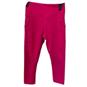 Zyia Pink Light n Tight Cropped Leggings Pockets Size 4 Gym Running Crossfit
